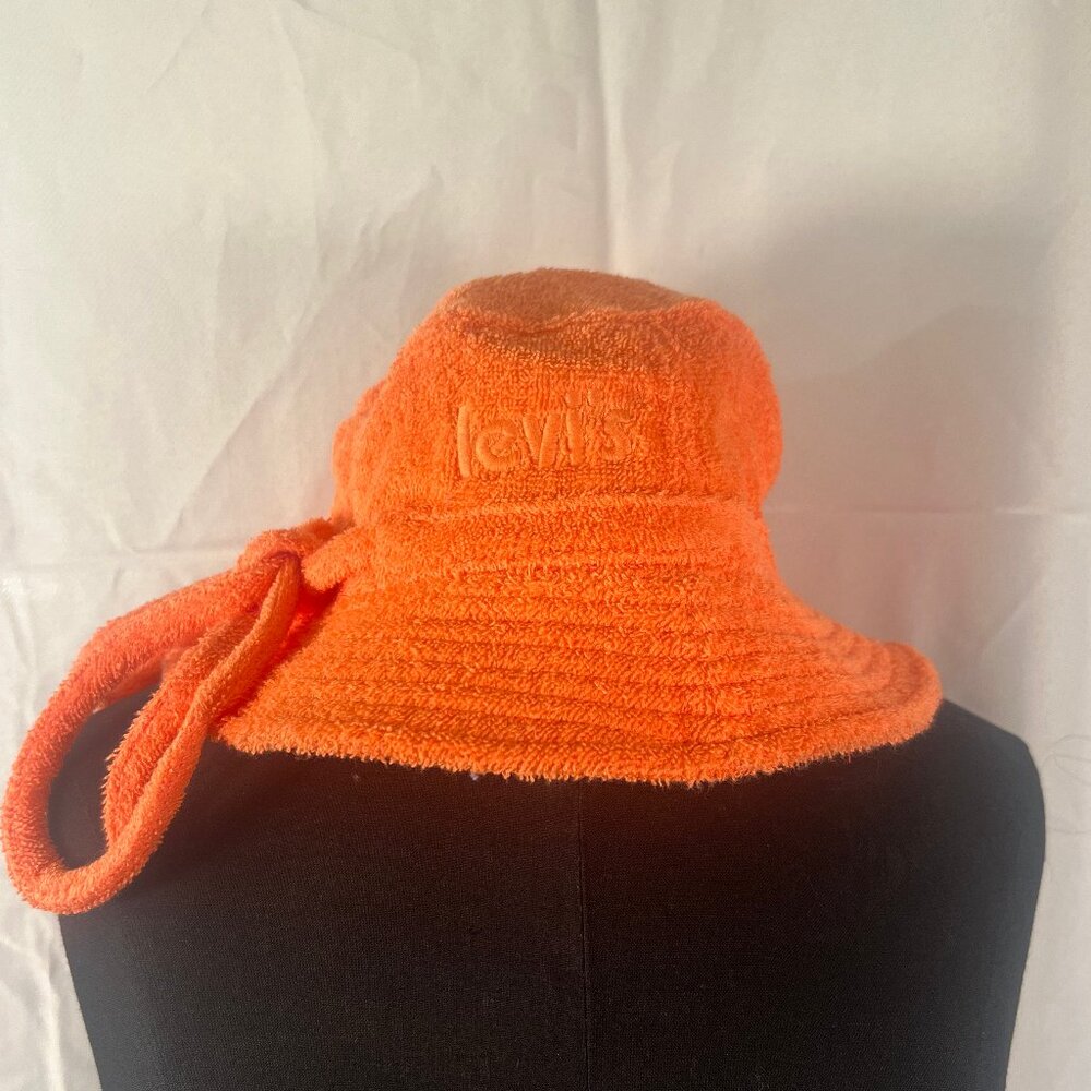 Great Condition Levi Strauss Orange Terrycloth Bucket Hat Size Medium
